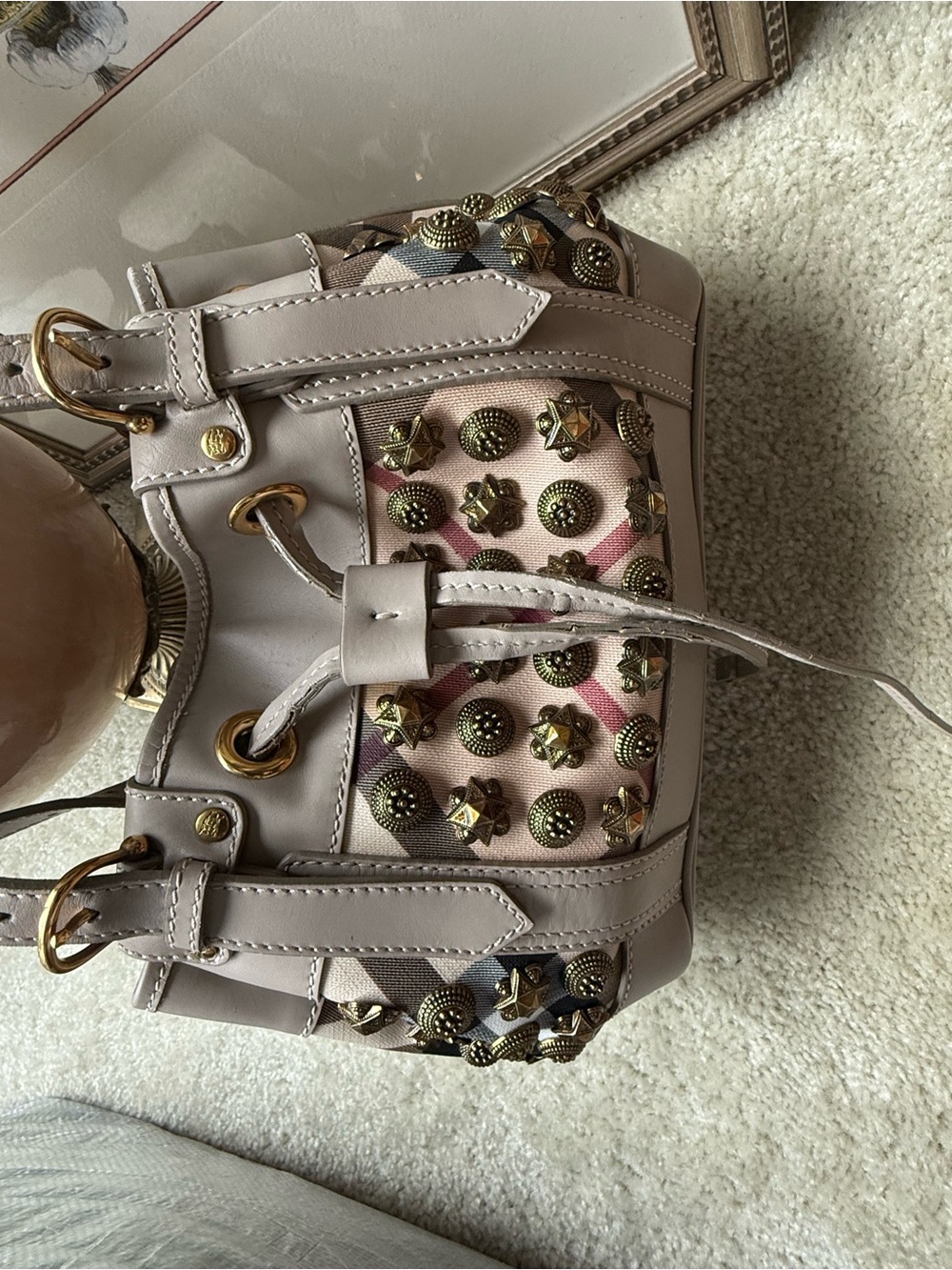 Burberry Nova Check Warrior Style Studded Bag - Picture 4 of 8